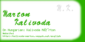 marton kalivoda business card